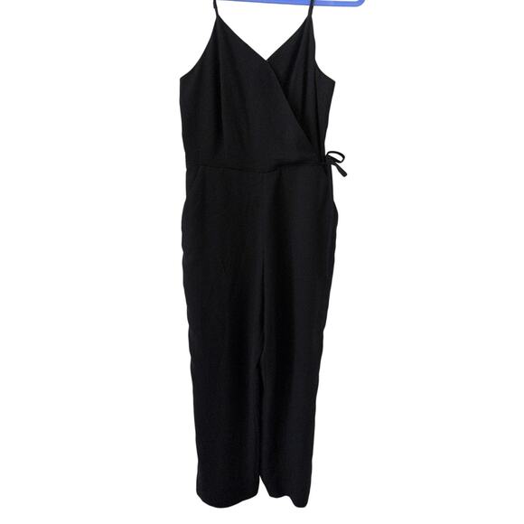 Loft Black Faux Wrap Jumpsuit size 4 - Picture 1 of 5